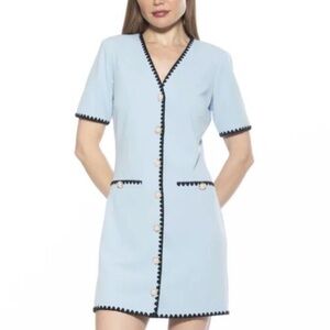 Alexia Admor Halogen Blue Dress with Black Accents NWT